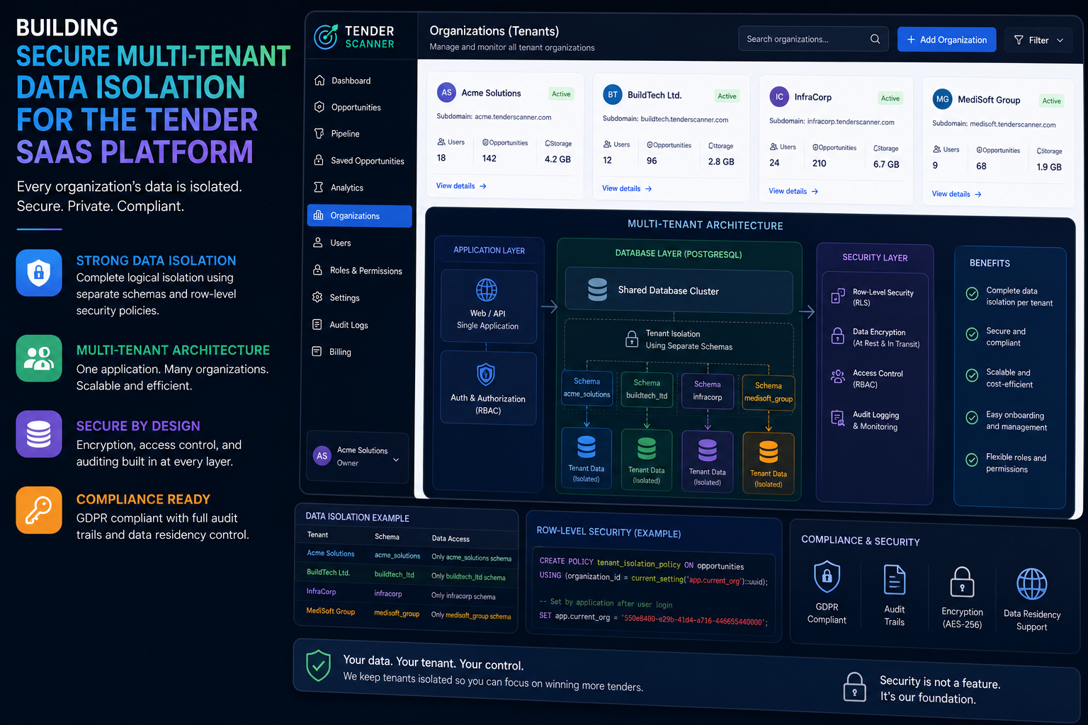 Building Secure Multi-Tenant Data Isolation for the Tender SaaS Platform
