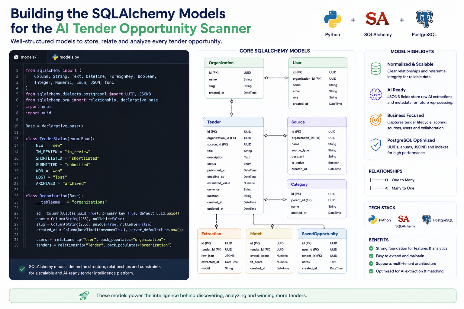 Building the SQLAlchemy Models for the AI Tender Opportunity Scanner