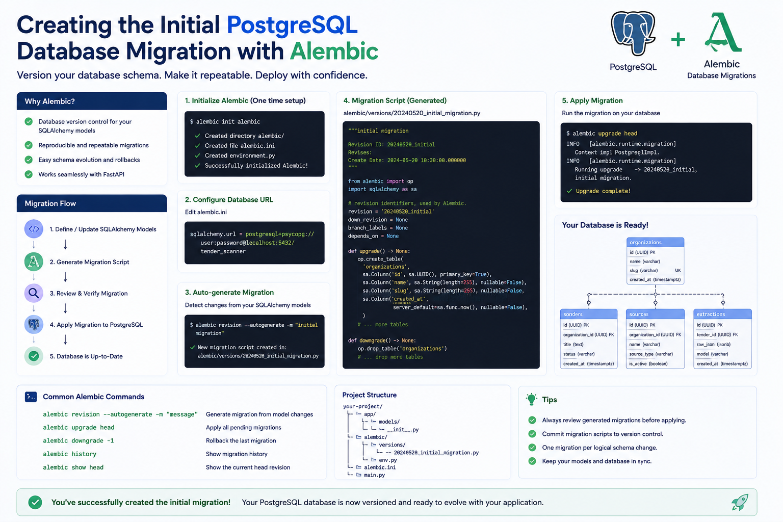 Creating the Initial PostgreSQL Database Migration with Alembic